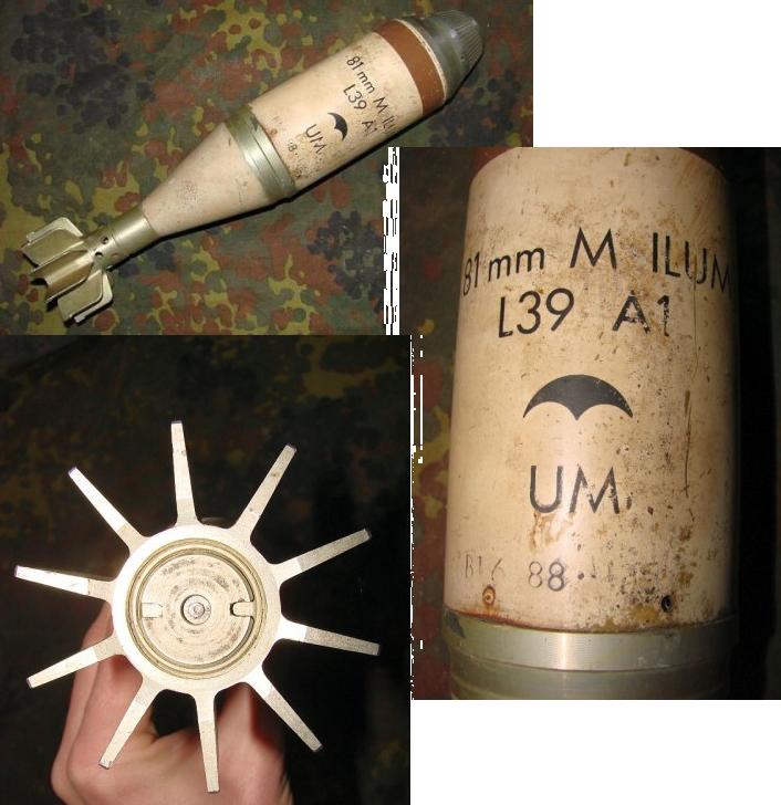 British 81mm ILLUMINATING Mortar Round